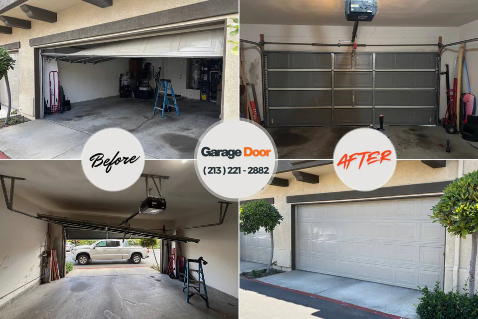 Before and after: garage door spring repair Ackley, IA